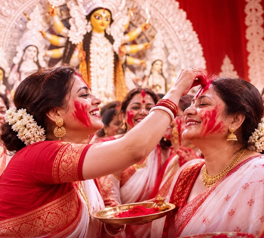 Traditional Durga Puja dance
